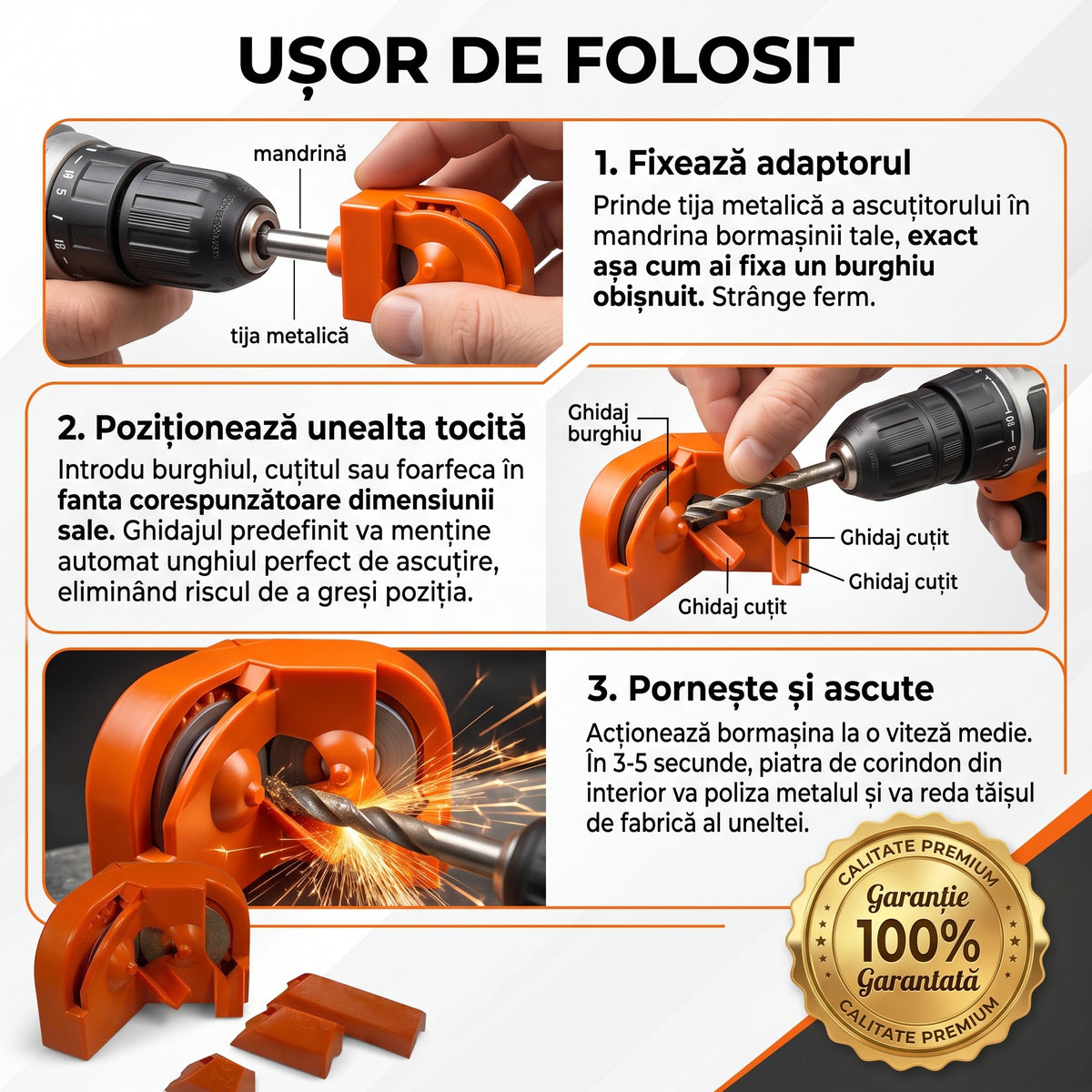 Ascuțitorul Meșterul Român™ ⭐ | Ascuțitorul Universal pentru Orice Gospodărie