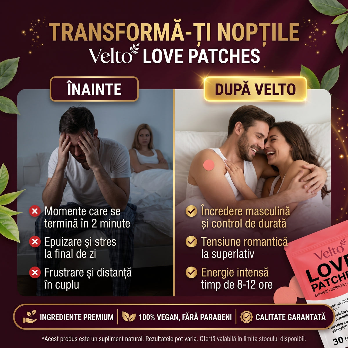 Set 30 plasturi Velto Ignite-Formulă Premium pentru Cupluri