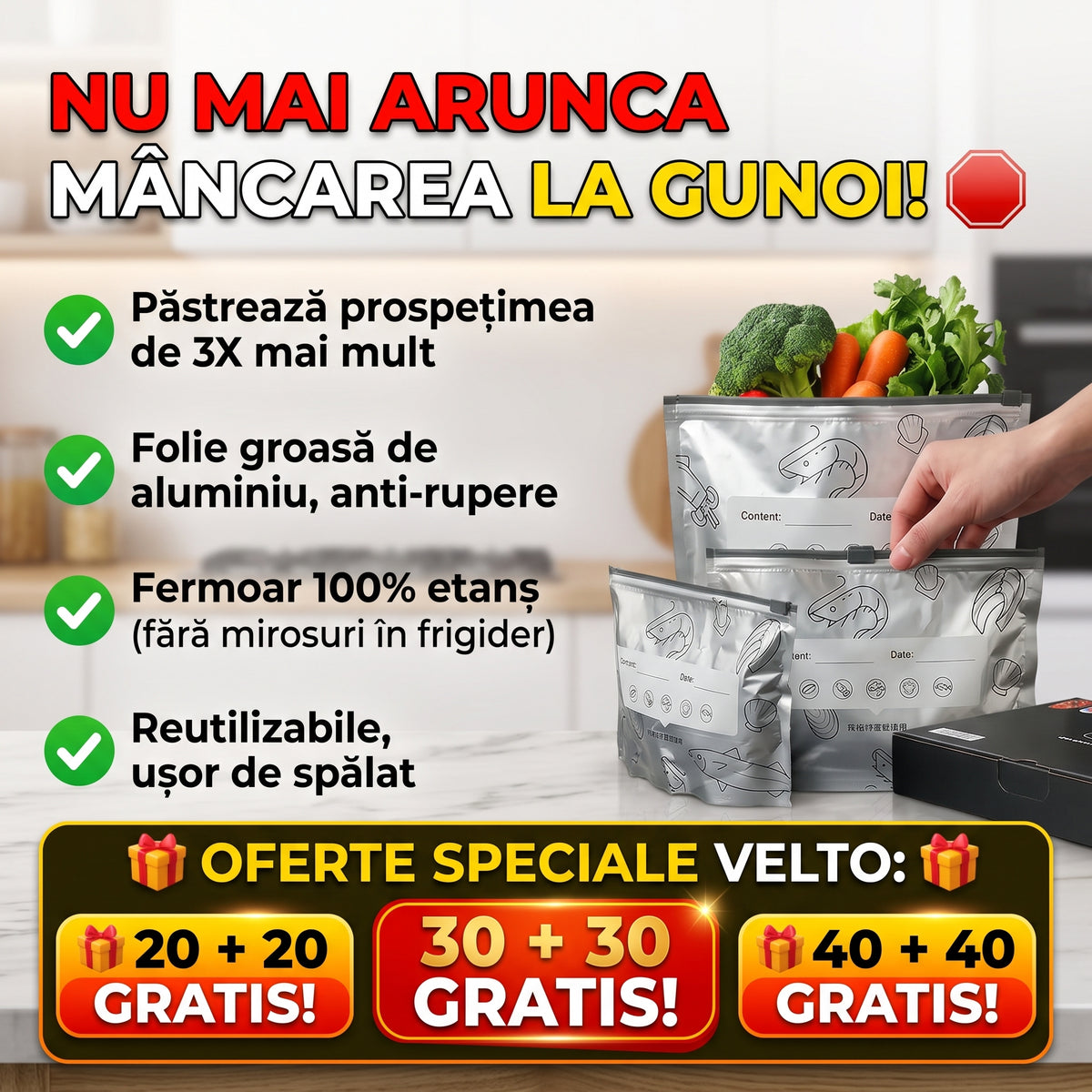 Set pungi reutilizabile Velto
