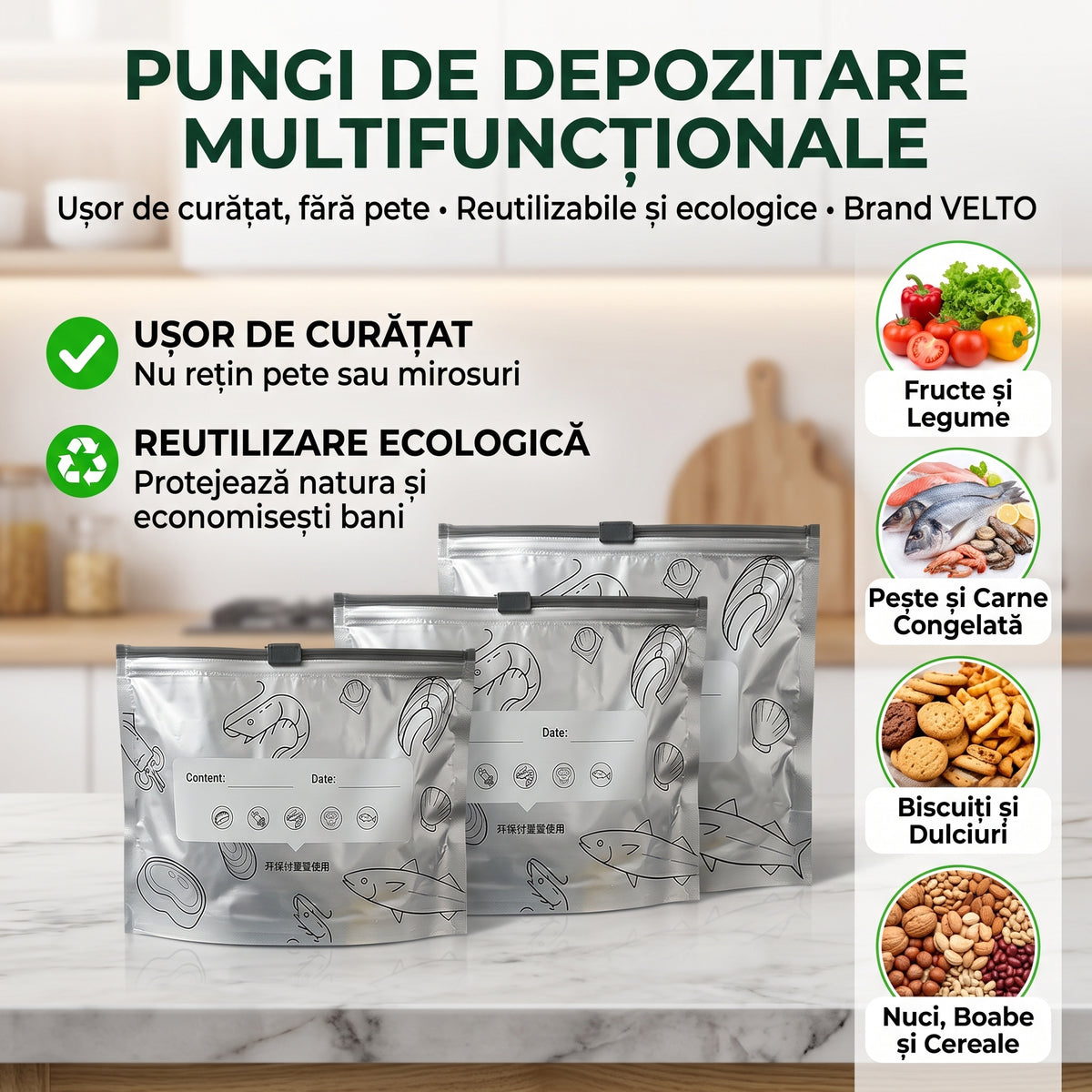 Set pungi reutilizabile Velto