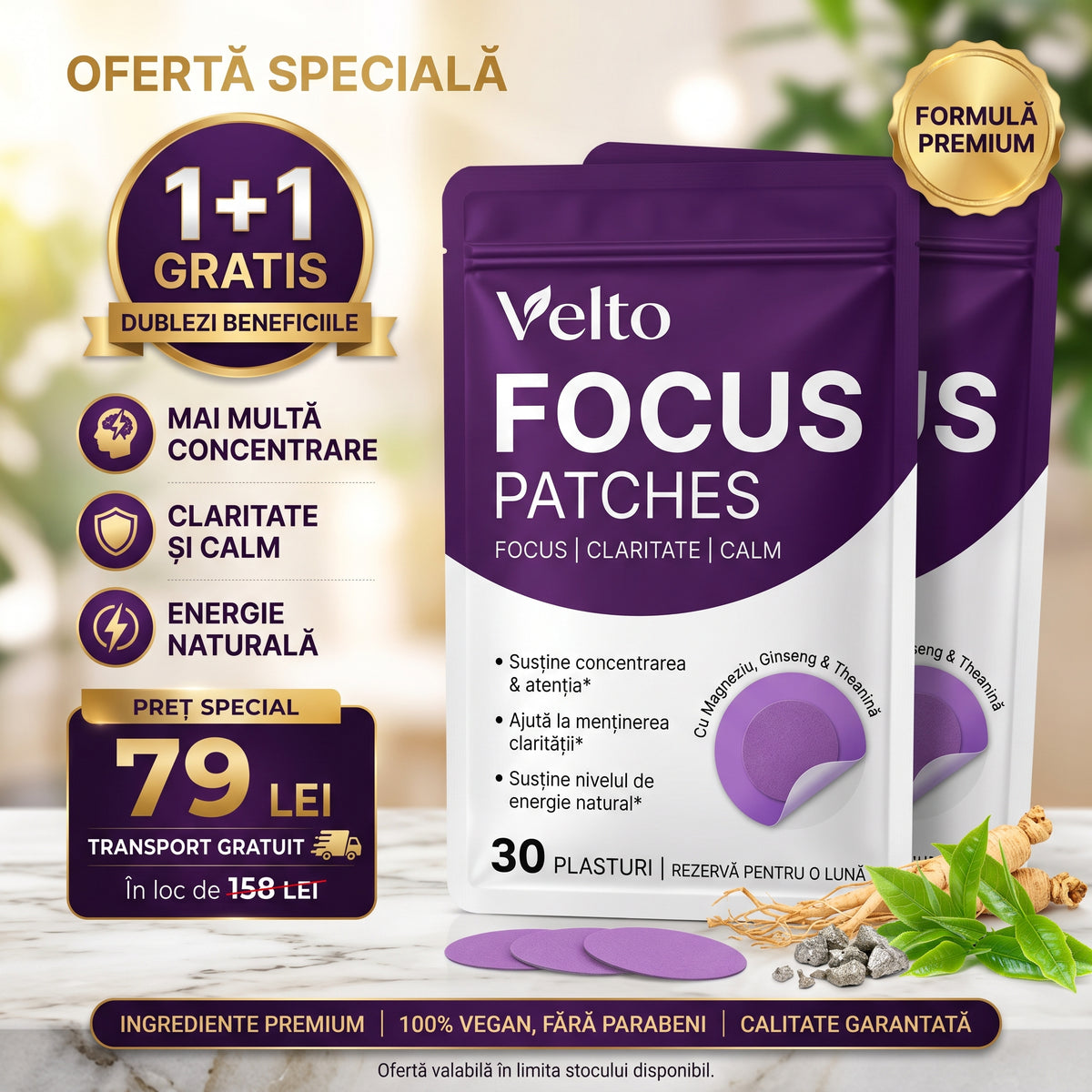 Set plasturi „Adio Oboseală” 30+30 GRATIS