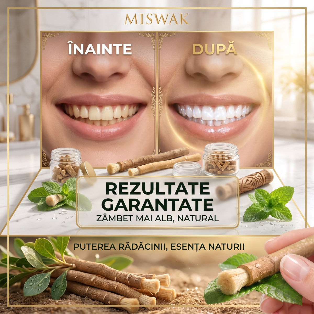 Miswak™ – Set de 5 Periuțe de Dinți Naturale pentru Igiena Orală
